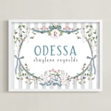 "Disney Princess Cinderella Name Frame" - Personalized Art Print in Blue by Kamala Nahas - Framed