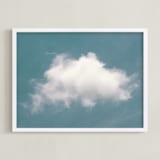 "Cloud in the Sky" - Art Print in Pool Blue by Tania Medeiros - Framed