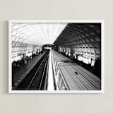 "DC subway fast track" - Art Print in rustic black by Van Tsao - Framed