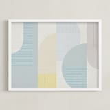 "Hustle Bustle" - Art Print in Neutral Natural by Jennifer Morehead - Framed