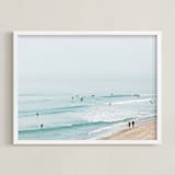 "Beach Summer Blues" - Art Print in Color by Helen Makadia - Framed