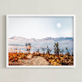 "Desert Super Moon" - Art Print in Mist by Kate Baird - Framed