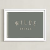 "Name Flag" - Personalized Art Print in Army Green by taylorVdesign - Framed