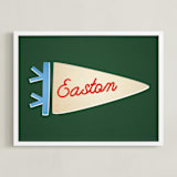 "Proud Pennant" - Personalized Art Print in Forest by Amy Kross - Framed