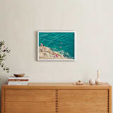"Seaside" - Art Print in Bright Teal by Kitty Seeber - In a Room