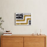 "Skip Waves" - Art Print in Vintage gold by Bethania Lima - In a Room