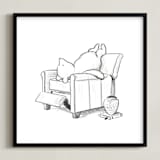 "Pooh Lounging | Winnie The Pooh" - Art Print in White by Stefanie Lane - Framed
