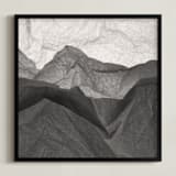 "Paper Napkin Panorama II" - Art Print in Charcoal by Shannon Kohn - Framed