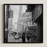 "Mr Bings Cocktail Lounge" - Art Print in Black by Austin Warnock - Framed