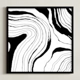 "Story Lines" - Art Print in India Ink by Hannah Lipking - Framed