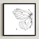 "Moth No. 2" - Art Print in Jet Black by Mere Paper - Framed
