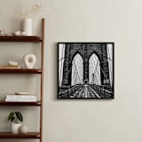 "Snowing Bridge" - Art Print in Black & White by Jason Derck - In a Room