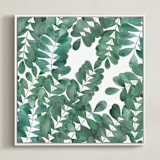 "Leafy Bowers" - Art Print in Emerald Green by Natalie Ryan - Framed Canvas