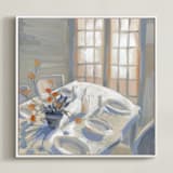 "You're Always Invited" - Art Print in Lavender Gray by Khara Ledonne - Framed Canvas
