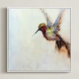 "The Humbly Hummingbird " - Art Print in orange by Amanda Faubus - Framed Canvas