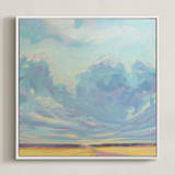 "Big Sky Country" - Art Print in Sky Blue by Vicki Rawlins - Framed Canvas