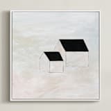"First Snow" - Art Print in White by Robin Ott - Framed Canvas