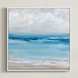 "Of the Sea" - Art Print in Light Turquoise by Nicole Walsh - Framed Canvas