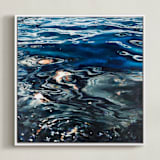 "Silver Sea" - Art Print in Ultramarine Blue by Kelly Johnston - Framed Canvas
