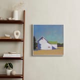 "Main Road Barn" - Art Print in Robin's Egg by Carol C. Young - In a Room