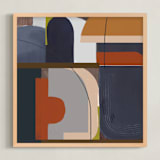 "Modern Arches" - Art Print in Navy by AlisonJerry - Framed