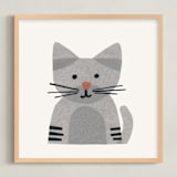 "Paper Pets 1" - Art Print in Tabby by Carrie Moradi - Framed