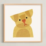 "Paper Pets 2" - Art Print in Golden by Carrie Moradi - Framed