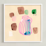 "Vase Study" - Art Print in Hot Pink by Lindsay Megahed - Framed