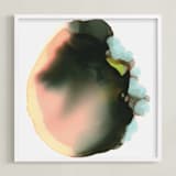 "Organism 1b" - Art Print in Salomon Teal on Gray by Marta Spendowska - Framed