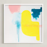 "Sometimes I Wish Beginnings Were Ends" - Art Print in Yellow by Jaime Derringer - Framed