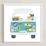 "Van Life" - Personalized Art Print in Aqua by Jessie Steury - Framed