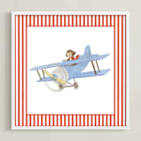"Safari Planes 2" - Art Print in Red by Krisztian Hollo - Framed