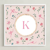 "Floral Woodland 2" - Personalized Art Print in Pink by Teju Reval - Framed