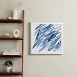 "Rustling Leaves Blue" - Art Print in Ultramarine Blue by Priscilla Lee - In a Room