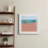 "Beach Umbrellas" - Art Print in Turquoise by Lindsay Megahed - In a Room
