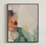 "Echoes I" - Art Print in Rust by Wendy Keller - Framed Canvas