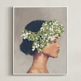 "Crowning Glory" - Art Print in Olive Leaf by Marabou Design - Framed Canvas