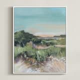 "Sunset on the Dunes 1" - Art Print in Misty Blue by AlisonJerry - Framed Canvas