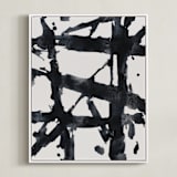 "Ink Bridges" - Art Print in Midnight Black by Afton Harding - Framed Canvas