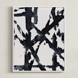 "Ink Bridges 2" - Art Print in Midnight Black by Afton Harding - Framed Canvas