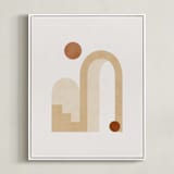 "Rustic Geometry 3" - Art Print in Terracotta by Iveta Angelova - Framed Canvas