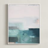 "Sage Fields ll" - Art Print in sage green by AlisonJerry - Framed Canvas