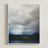 "Rain and Light" - Art Print in Rain Blue by Brian Sostrom - Framed Canvas