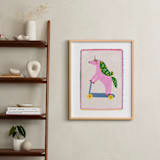 "Rollin Unicorn" - Art Print in Cherry Blossom by Kartika Paramita - In a Room