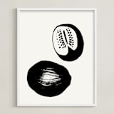 "Watermelons" - Art Print in Black on Off-white by Sonya Percival - Framed