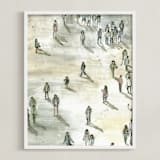 "Berlin at midday" - Art Print in Sand yellow by Lulaloo - Framed