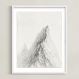 "Mt. Winterfell" - Art Print in Mountain Silver by jinseikou - Framed