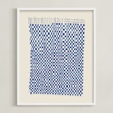 "Checkerboard Weaving" - Art Print in Midnight Blue by Jayne Alfieri - Framed