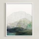 "Finding Balance No. 1" - Art Print in Emerald by Karen Kardatzke - Framed