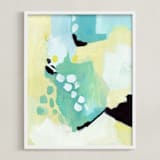 "Splendid Spring" - Art Print in Seafoam by Makewells - Framed